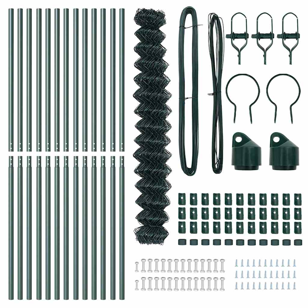 Outdoor Kettenglied-Zaun Erdfixierung 10 x 0,4 m Grün Netz