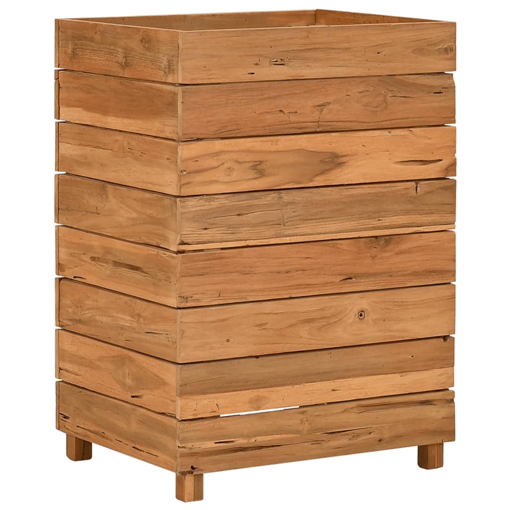 Hochbeet 100x40x72 cm Teak Altholz und Stahl