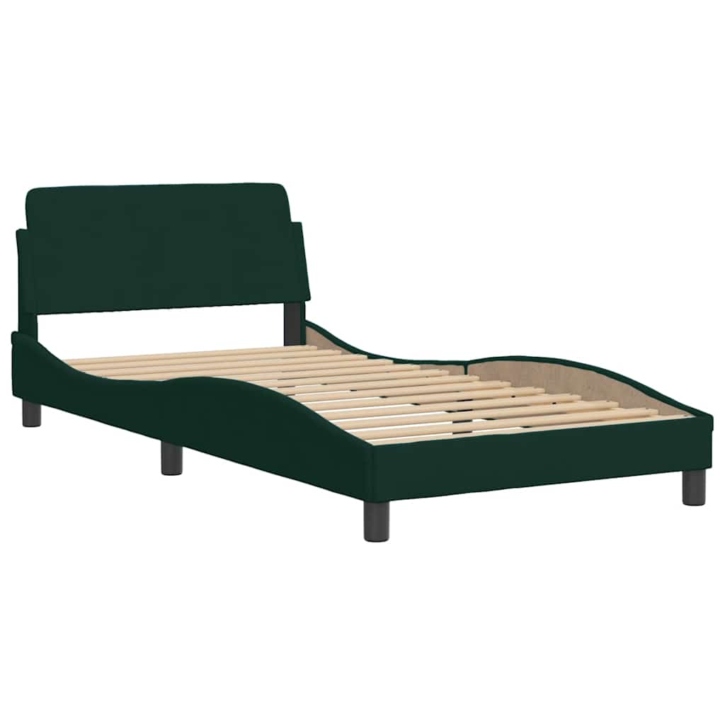 Bett mit Matratze "Hanko" Hellgrau 80x200 cm Samt