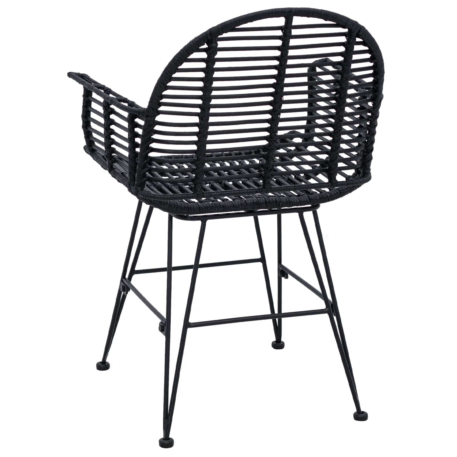 Esszimmerstuhl 2 pcs Rattan und Eisen Natur 57 x 55 x 85 cm