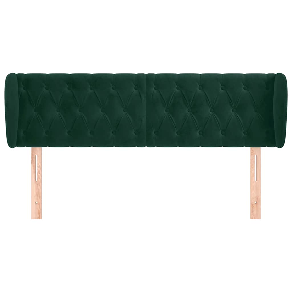 Kopfteil mit Ohren Dunkelblau 93x23x78/88 cm Samt