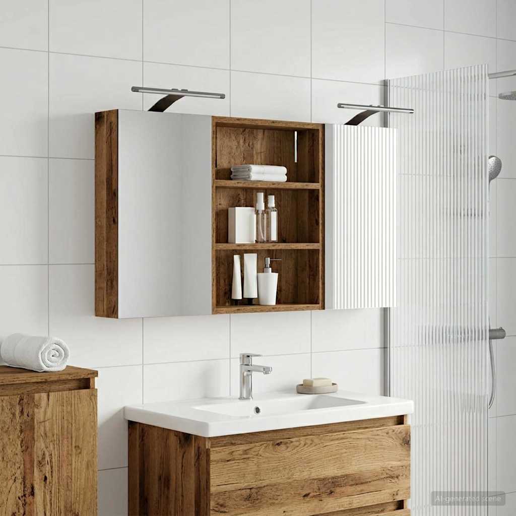 Badezimmerschrank-Set 3 pcs 80 x 10,5 x 50 cm Holzwerkstoff