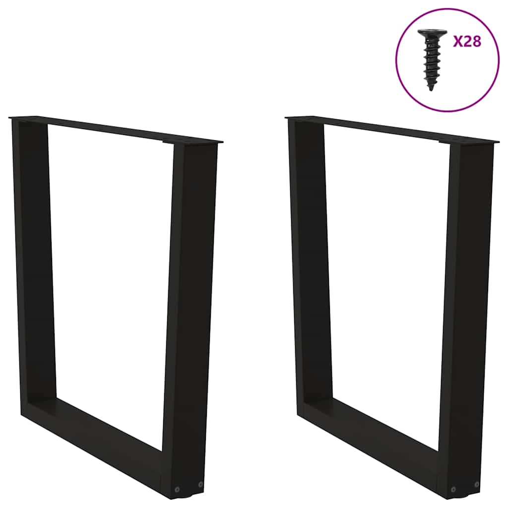 Couchtischbeine V-Form 2 Stück Schwarz 30x(30-31,3) cm Stahl