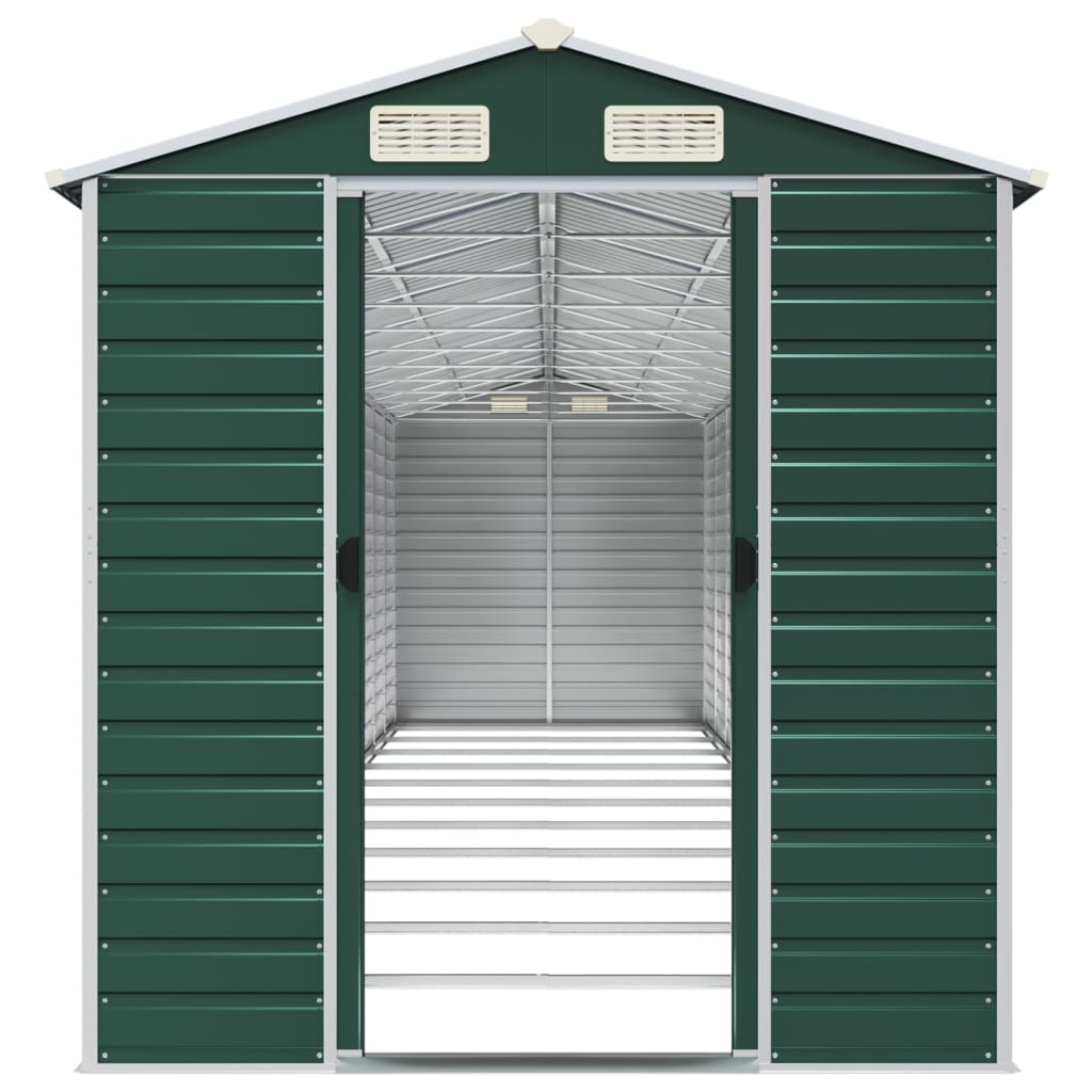 Gerätehaus Grün 191x130x198 cm Verzinkter Stahl