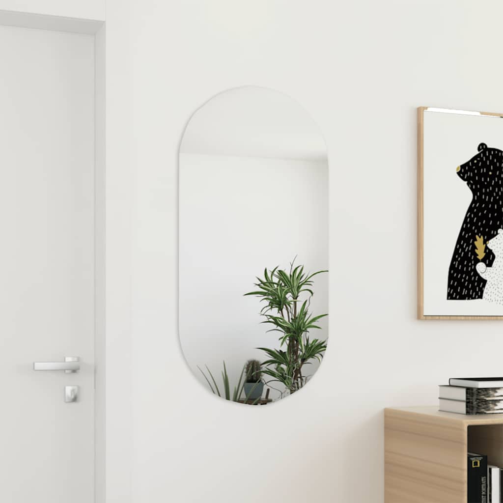 Spiegel mit LED-Leuchten 60x30 cm Glas Oval