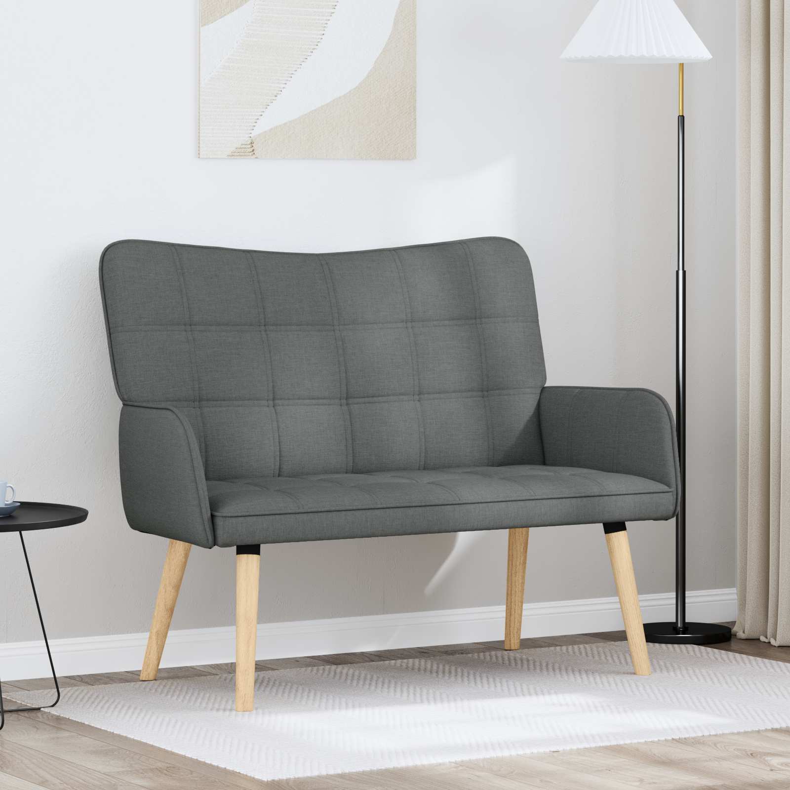 2-Sitzer Sofa Hellgrau 115 x 61 x 87 cm Stoff