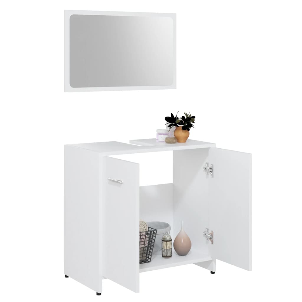 3-tlg. Badmöbel-Set Räuchereiche Holzwerkstoff