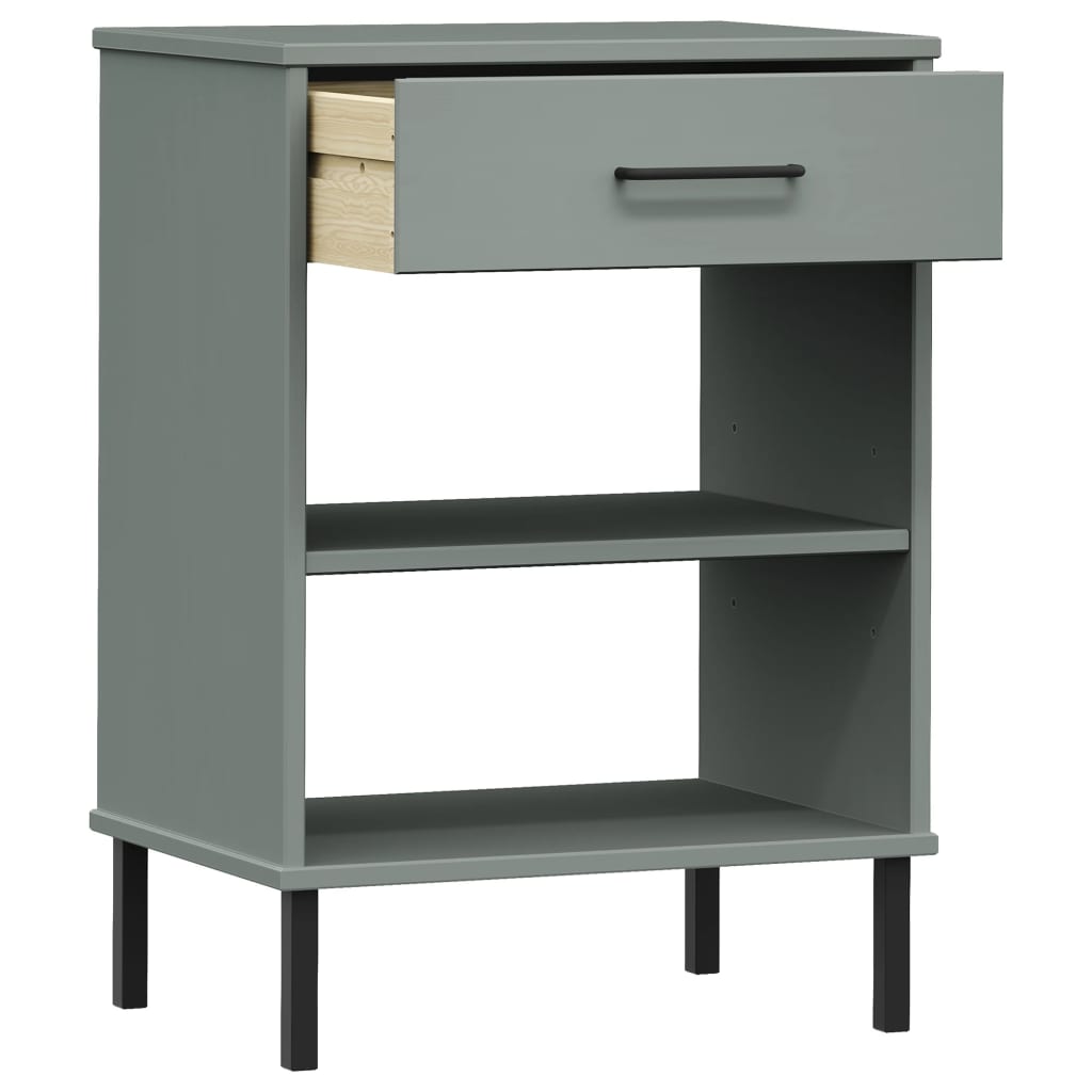 Konsolenschrank OSLO mit Metallbeinen Braun Massivholz Kiefer