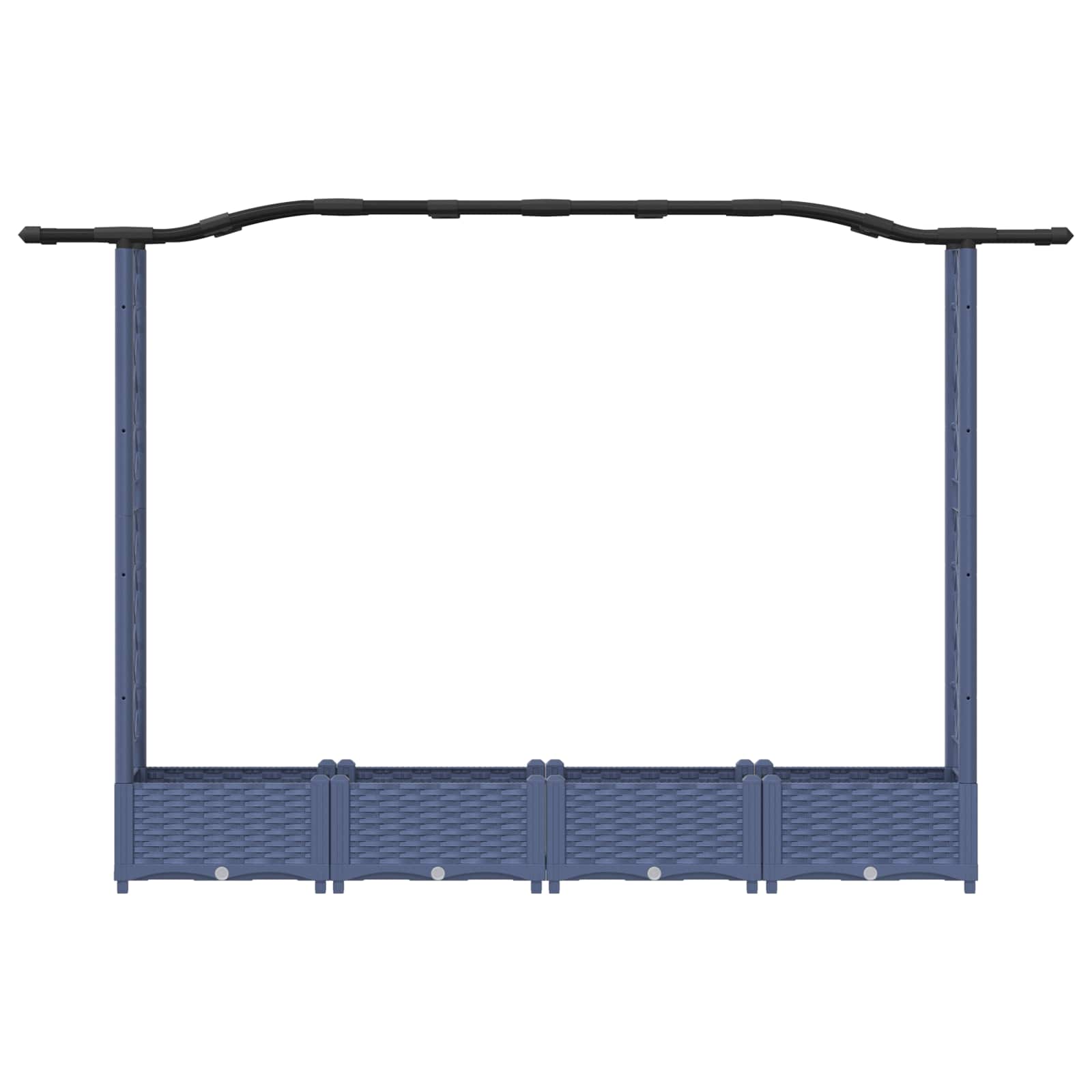 Hochbeet mit Rankgitter und Dach Braun 124 x 40 x 123 cm PP