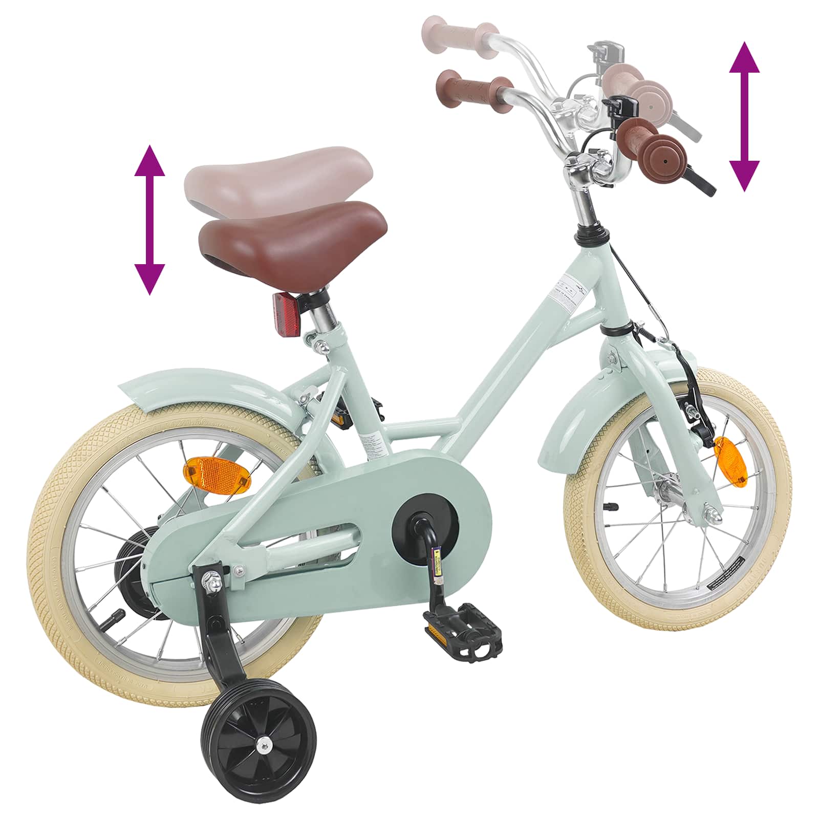 Kinderfahrrad 12 Zoll für 2-4 Jahre alt Hellrosa