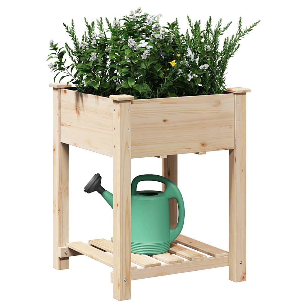 Garten-Pflanzgefäß mit Regal Beige 45 x 45 x 76,5 cm