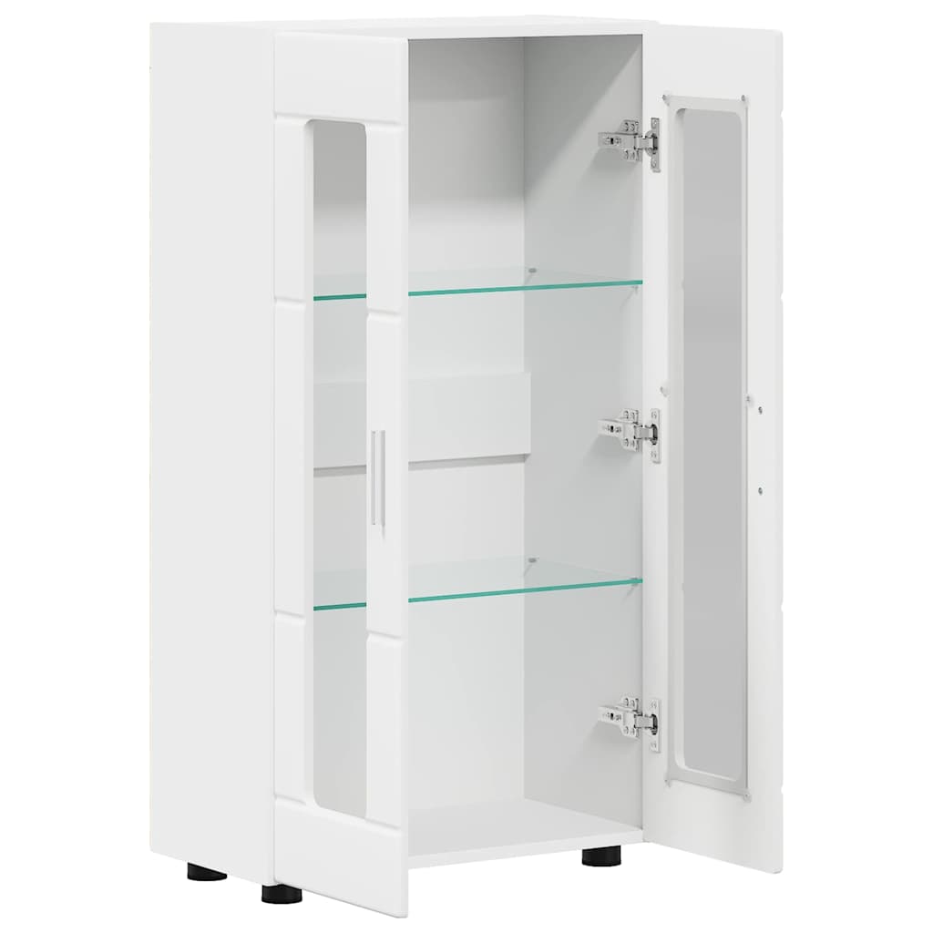 Highboard mit Regal FLORIN Weiß 60 x 35 x 182 cm Holzwerkstoff