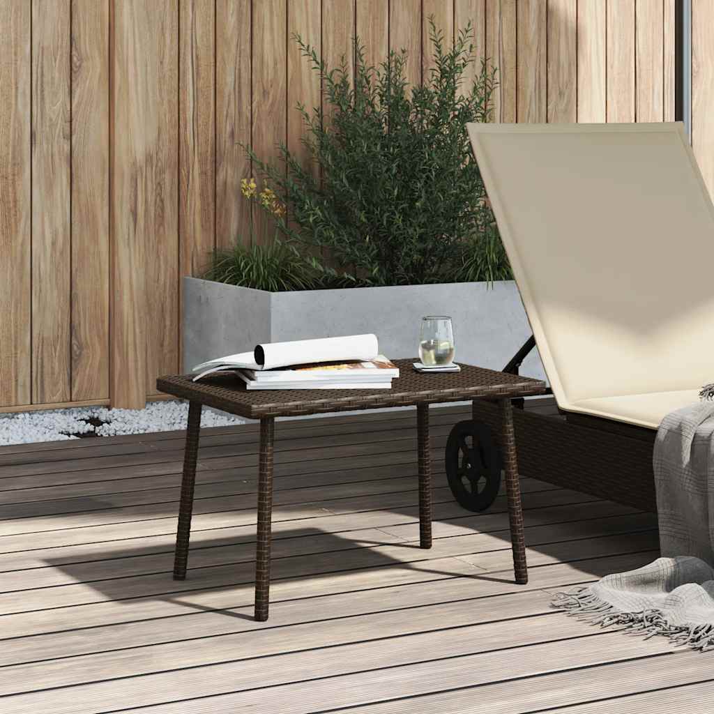 Garten-Couchtisch Rechteckig Schwarz 40x40x37 cm Poly Rattan