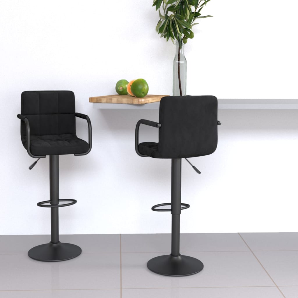 Barhocker 2 Stk. Blau Samt