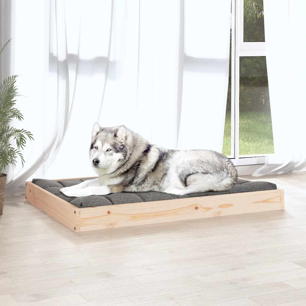 Hundebett 101,5x74x9 cm Massivholz Kiefer