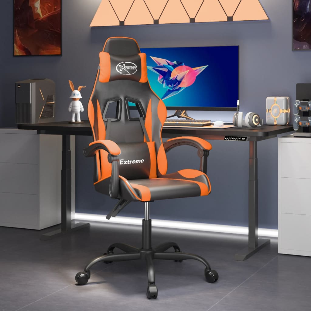 Gaming-Stuhl Schwarz und Golden Kunstleder