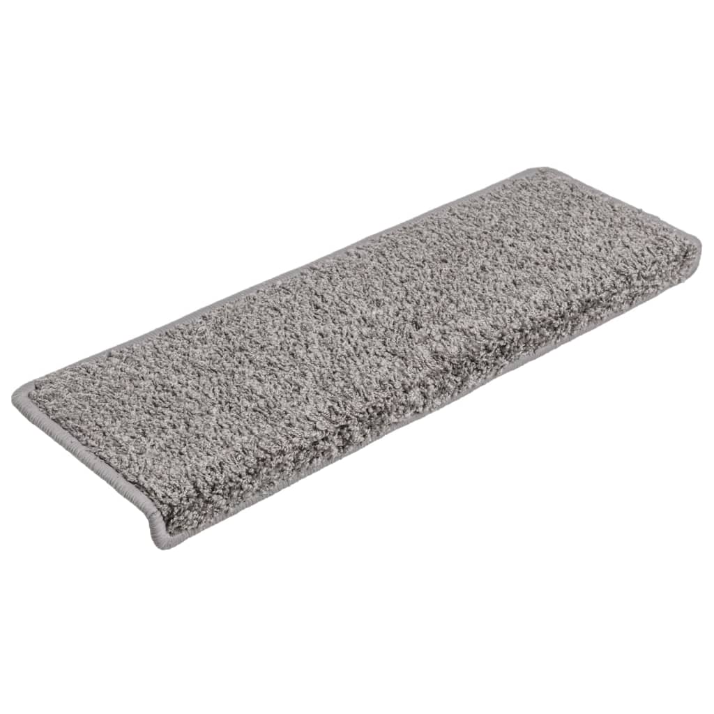 Stufenmatten 15 Stk. 65x21x4 cm Grau Rechteckiger Rand