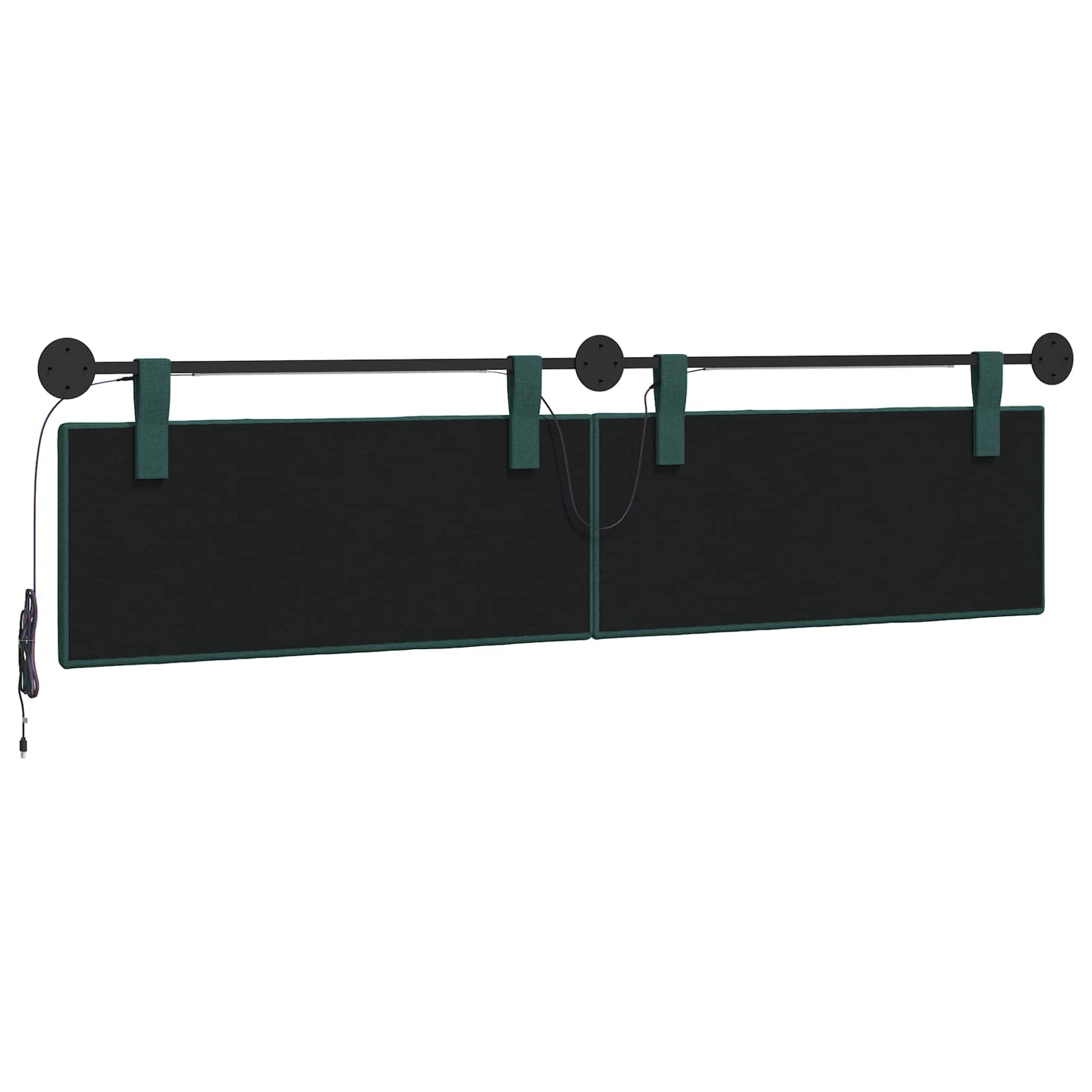 Hängendes Kopfteil Mit LED Licht Wolkengrau Stoff
