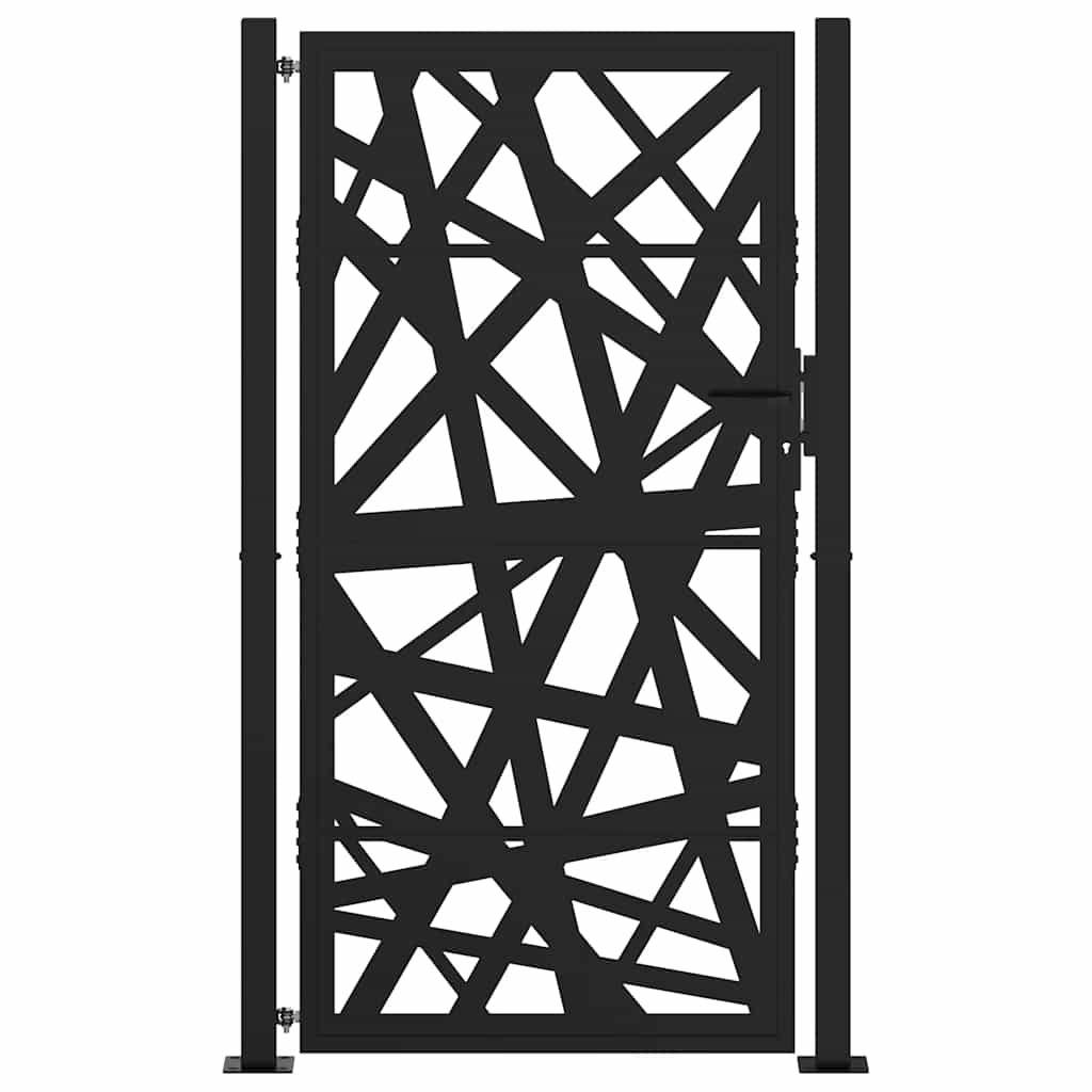 Gartentor Schwarz 100x100 cm Stahl Lichtdesign