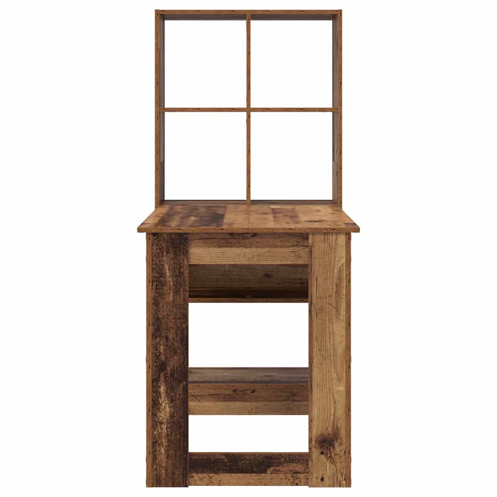 Schreibtisch mit Regal Schwarz Eichen-Optik 122 x 67 x 145 cm