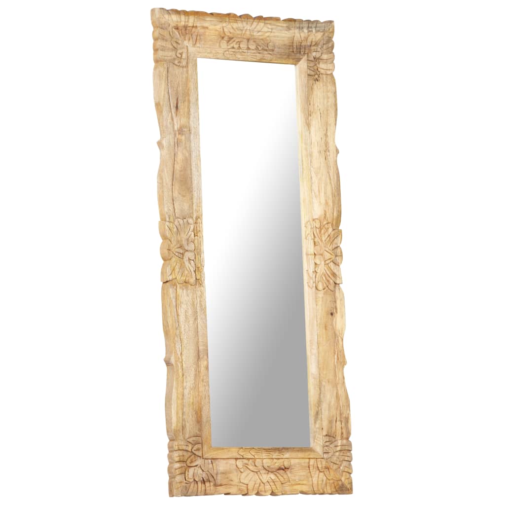 Spiegel Weiß 80x50 cm Mango Massivholz