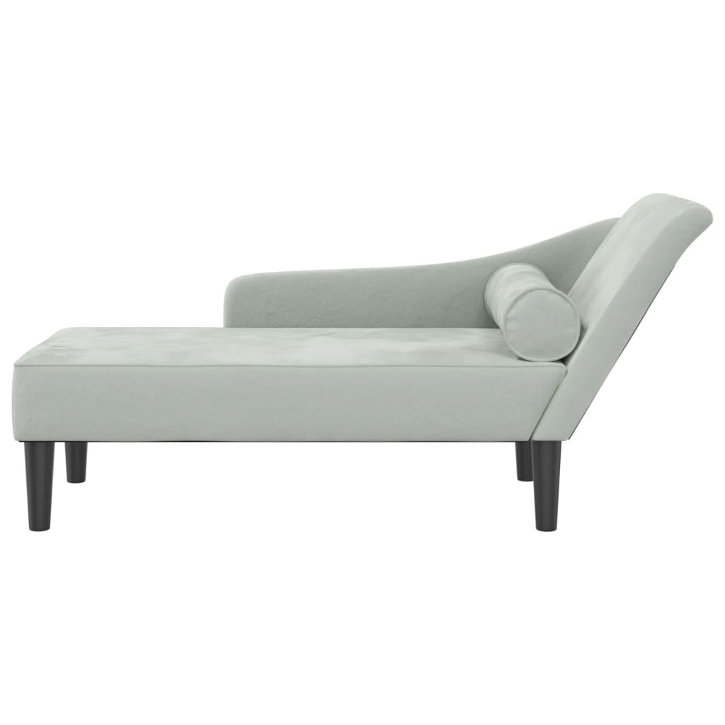 Chaiselongue mit Kissen Rosa Samt