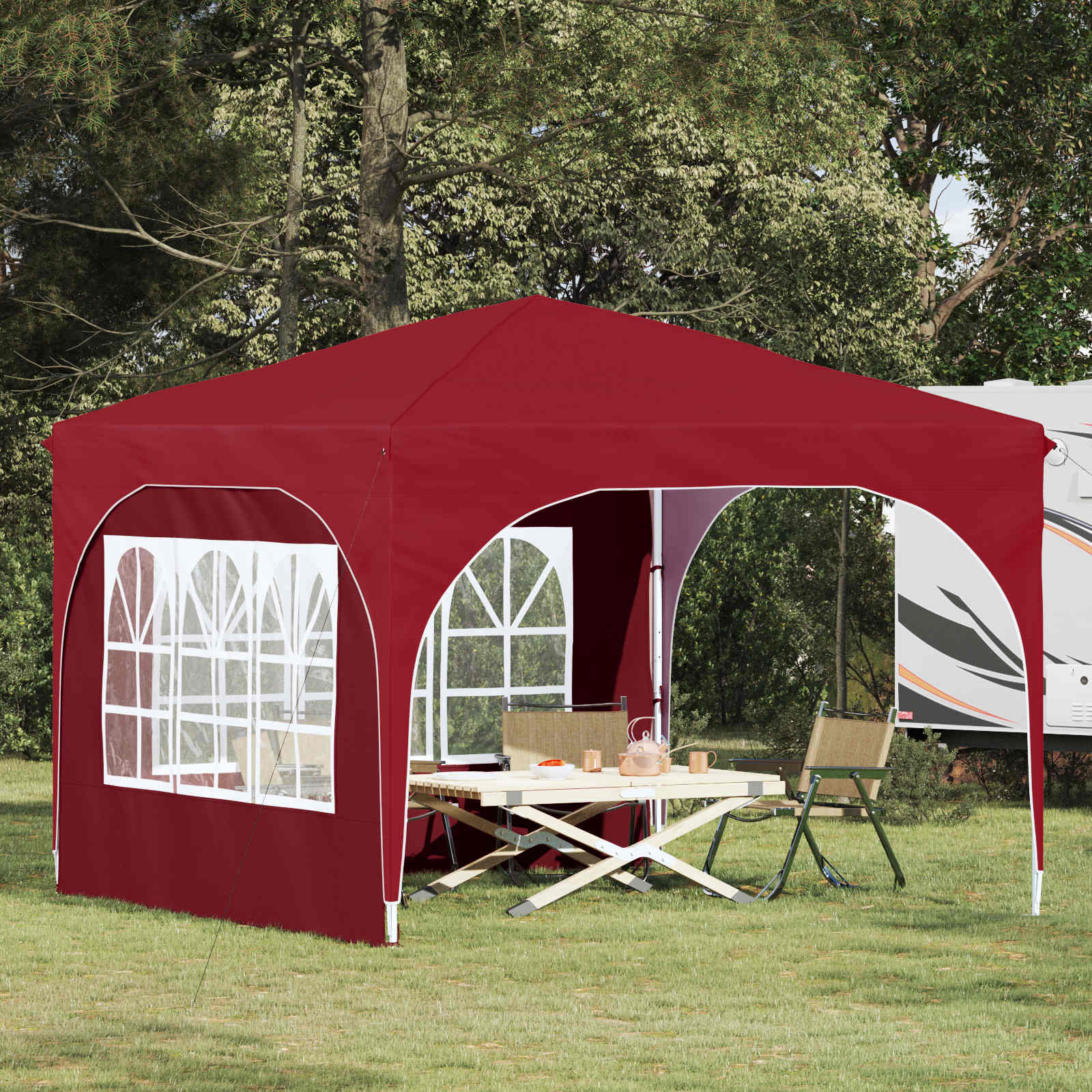 Pop-up Partyzelt 290 x 290 x 245 cm Creme