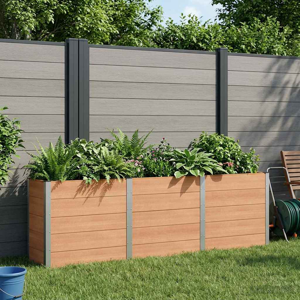Garten-Hochbeet 200x50x54 cm WPC Grau