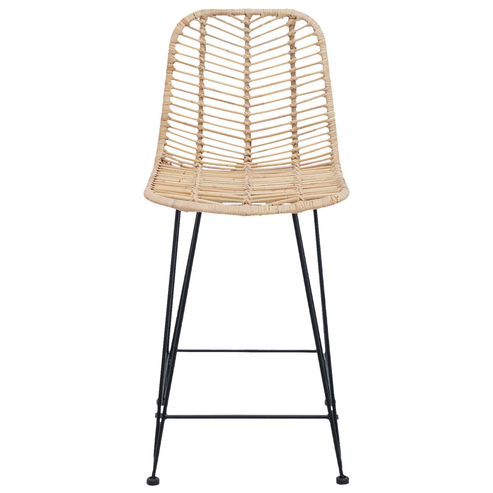 Barstuhl 2 pcs 44,5 x 54,5 x 97,5 cm Rattan und Eisen