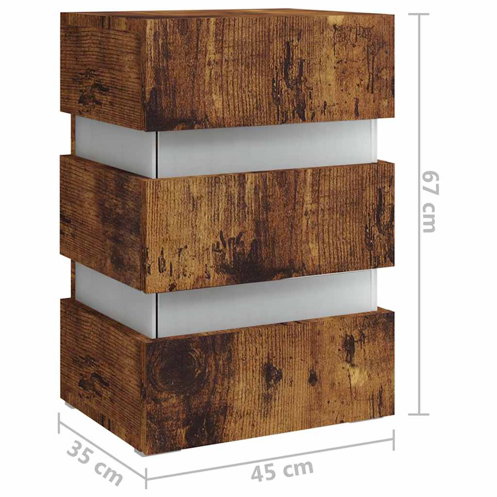 LED-Nachttisch Weiß 45x35x67 cm Holzwerkstoff