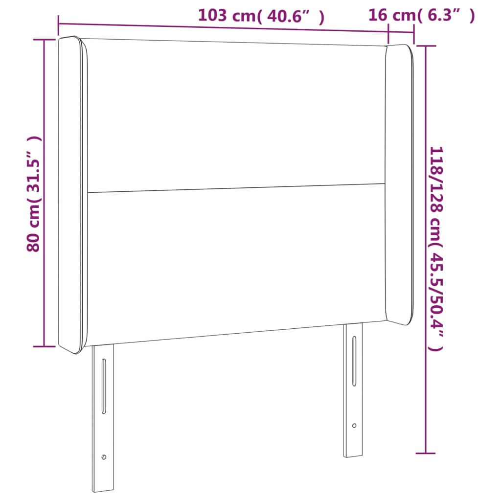 Kopfteil mit Ohren Creme 83x16x78/88 cm Kunstleder