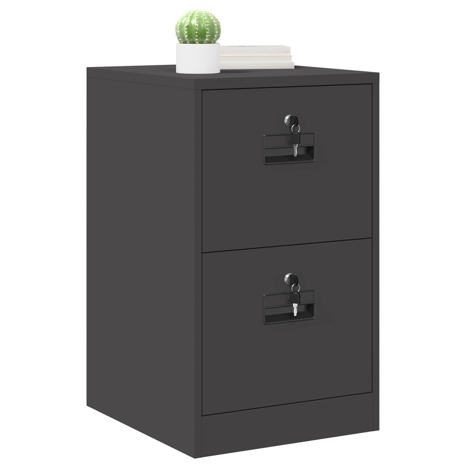 Aktenschrank 2 pcs Schwarz 44 x 50 x 139 cm Kaltgewalzter Stahl