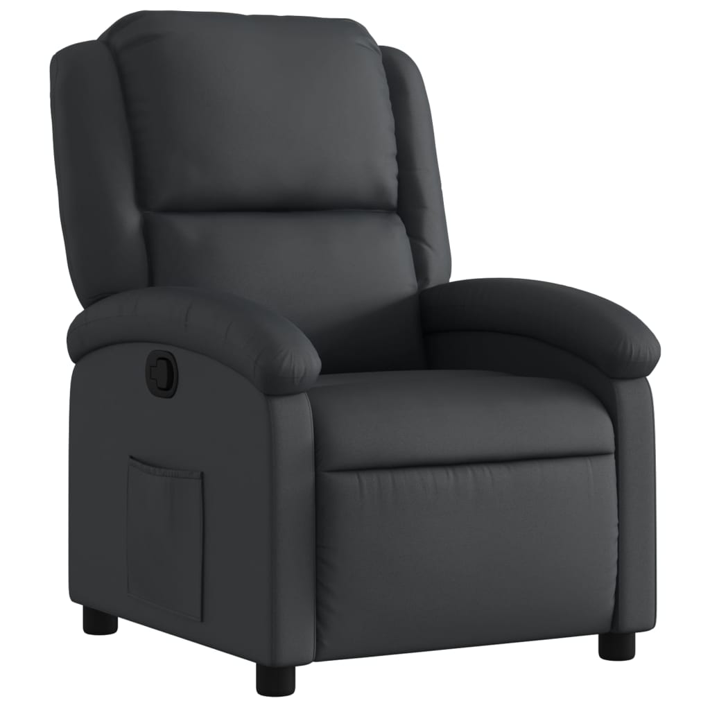 Relaxsessel Echtleder Schwarz