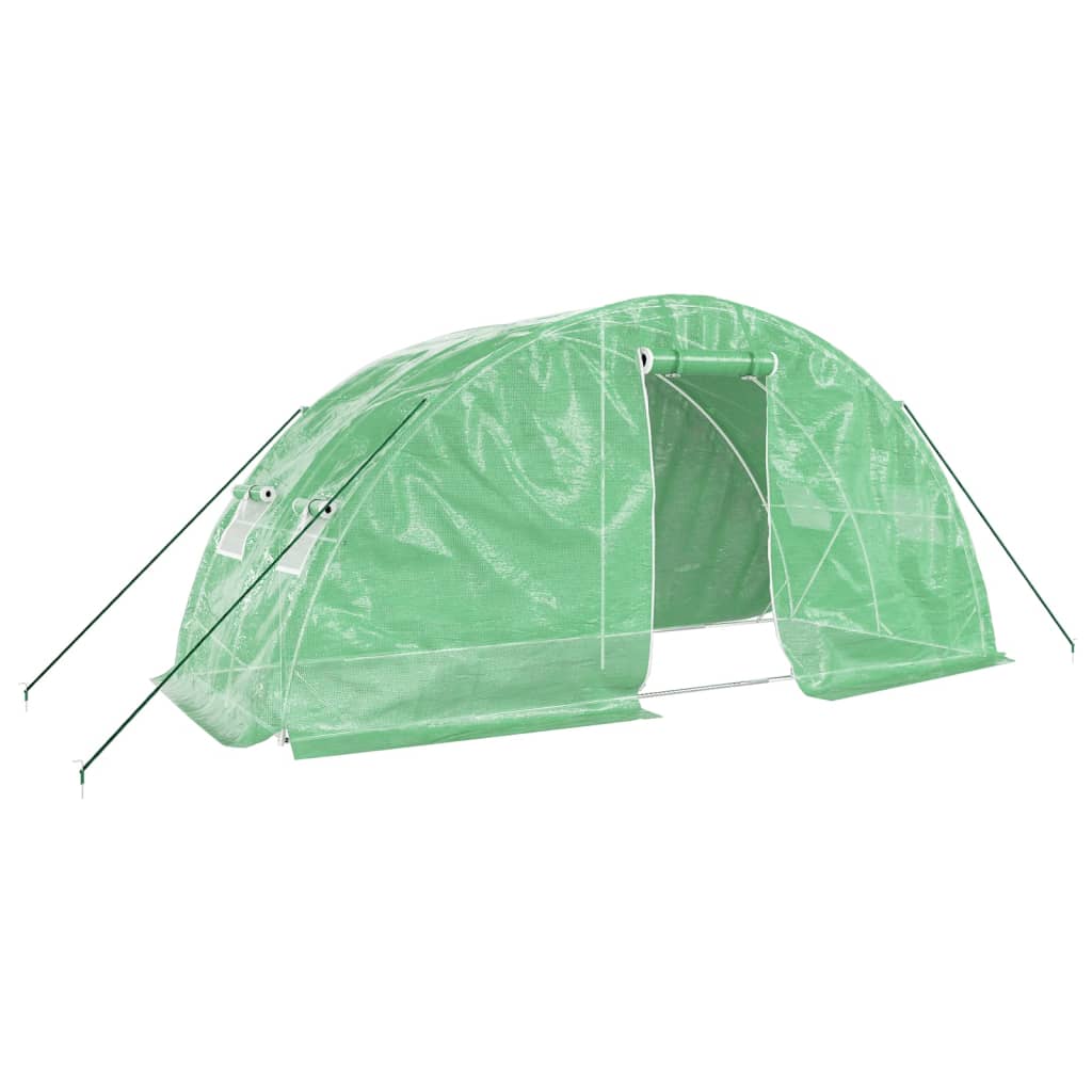 Gewächshaus mit Stahlrahmen Weiß 40 m² 8x5x2,3 m