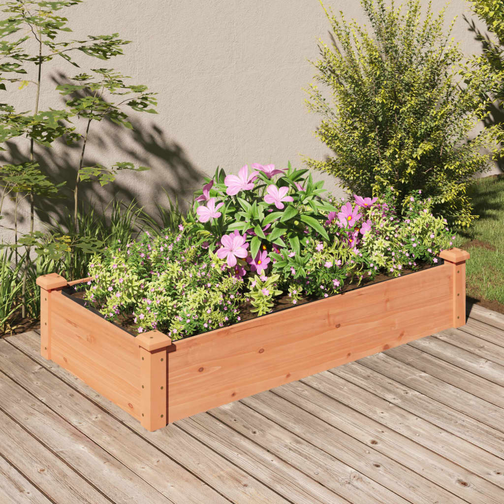 Hochbeet mit Einsatz Grau 120x45x25 cm Massivholz Tanne