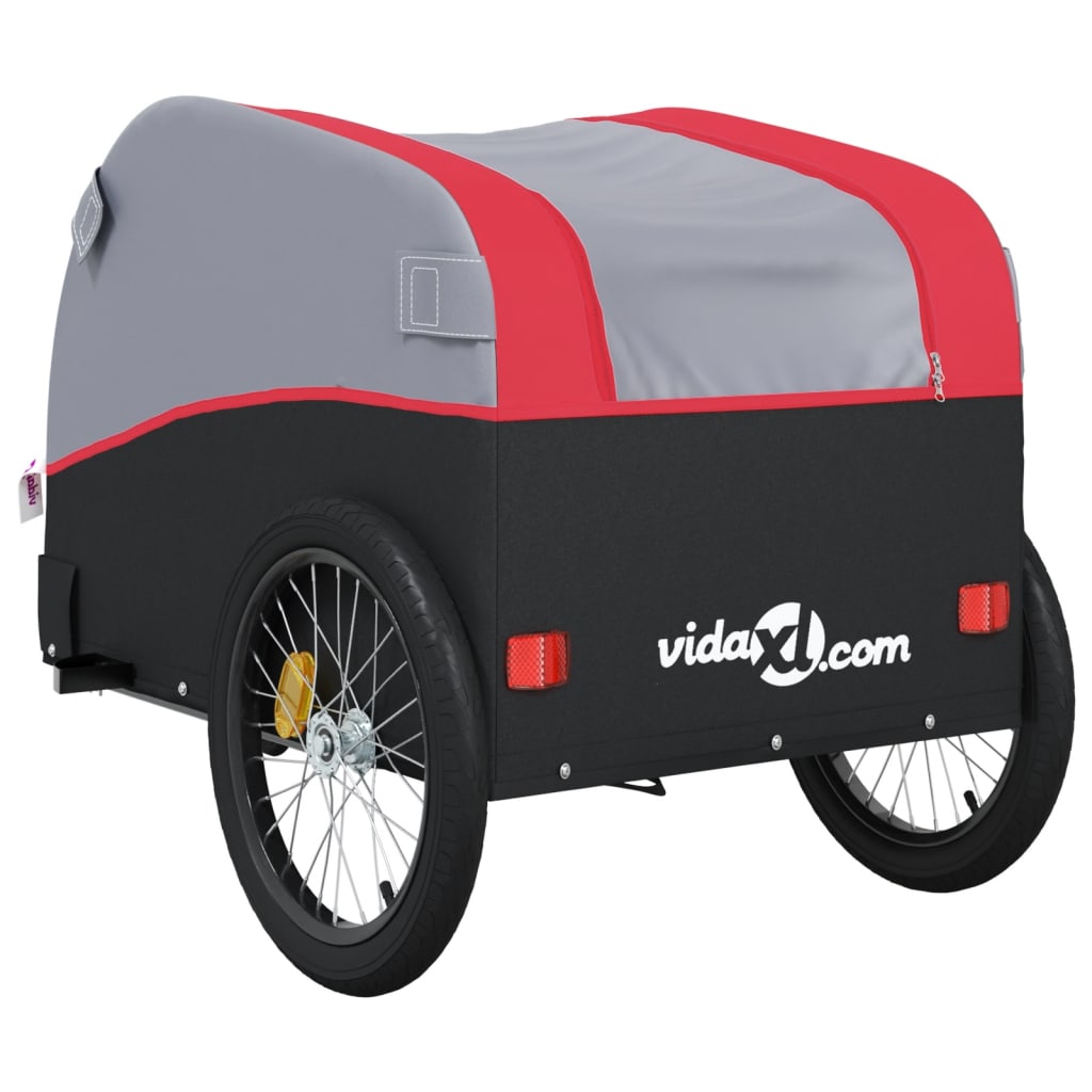 Fahrradanhänger Schwarz und Orange 30 kg Eisen