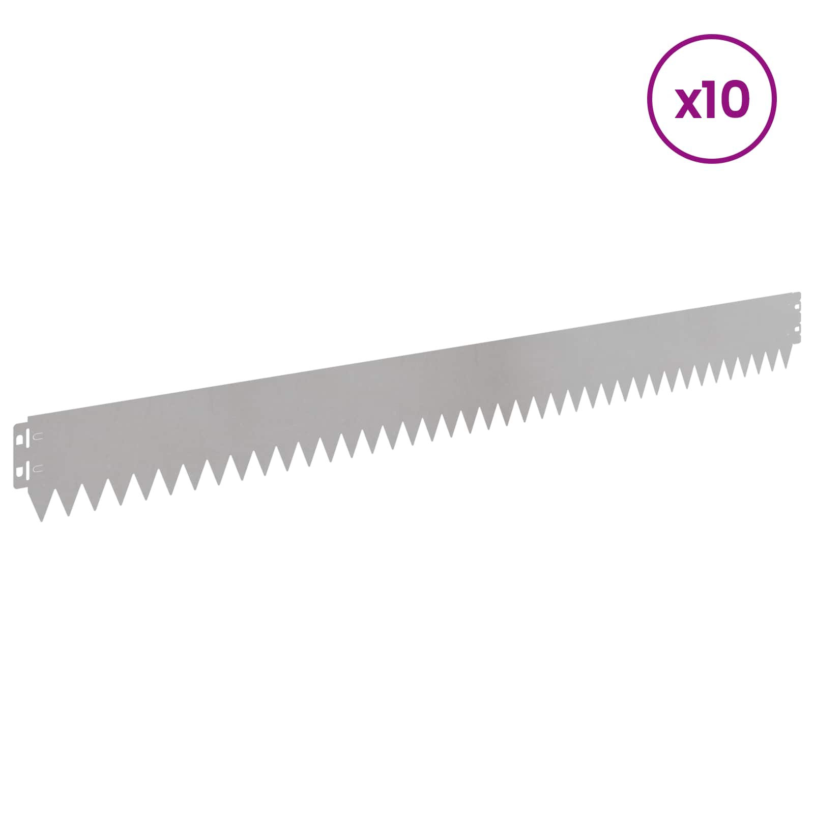 Raseneinfassung 10 pcs 103 x 10 cm Stahl Schwarz