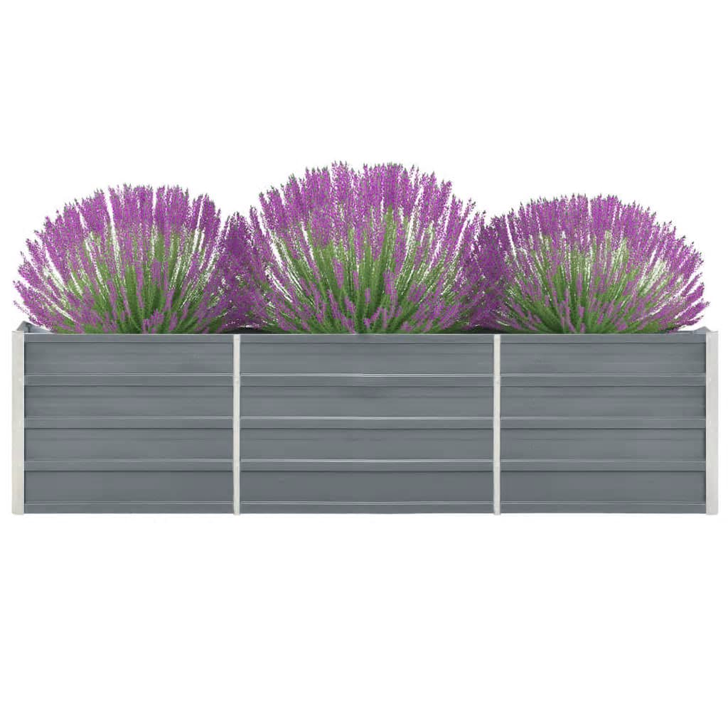 Hochbeet 160 x 80 x 77 cm Verzinkter Stahl Grau