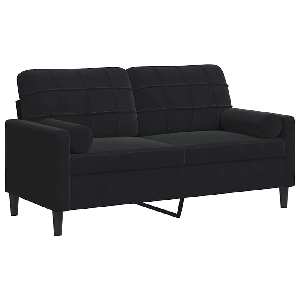 2-Sitzer-Sofa mit Zierkissen Hellgrau 120 cm Samt