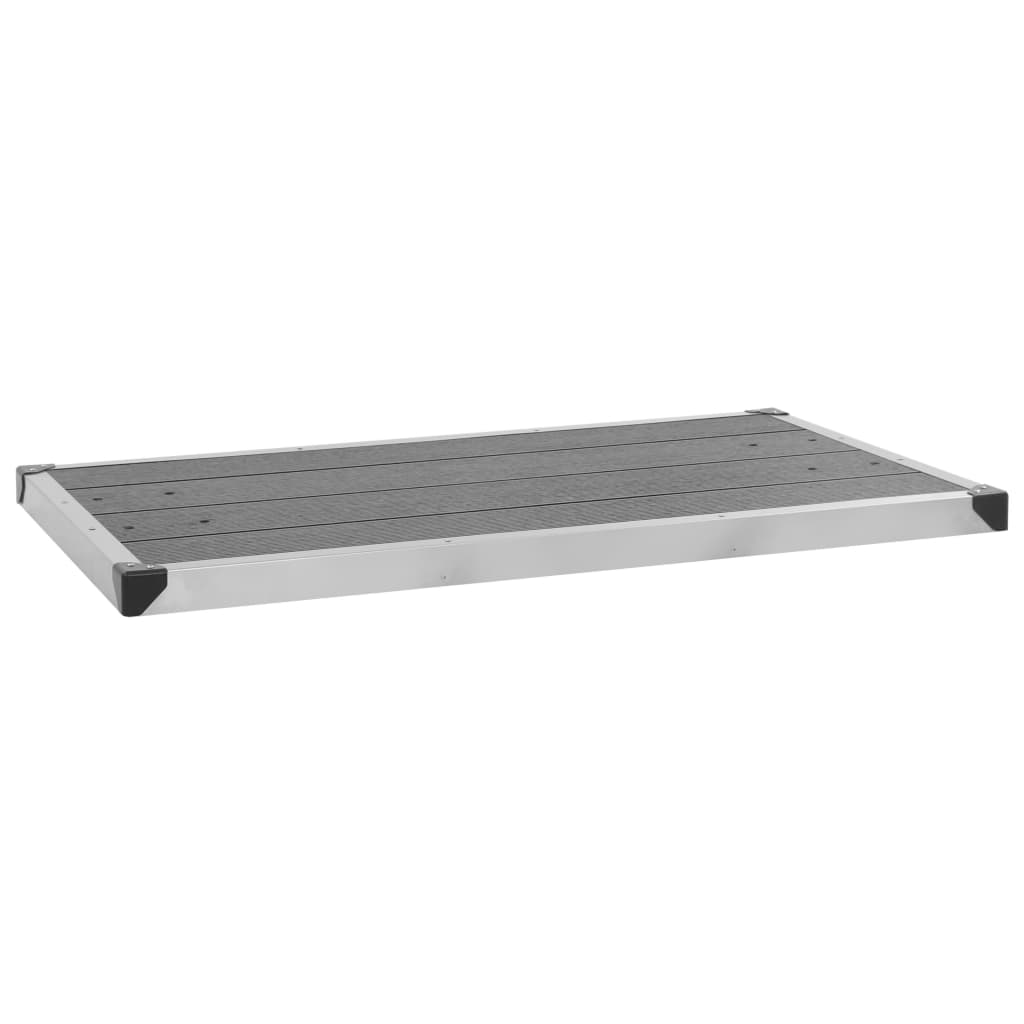 Gartendusche mit Brauner Bodenplatte 225 cm Edelstahl