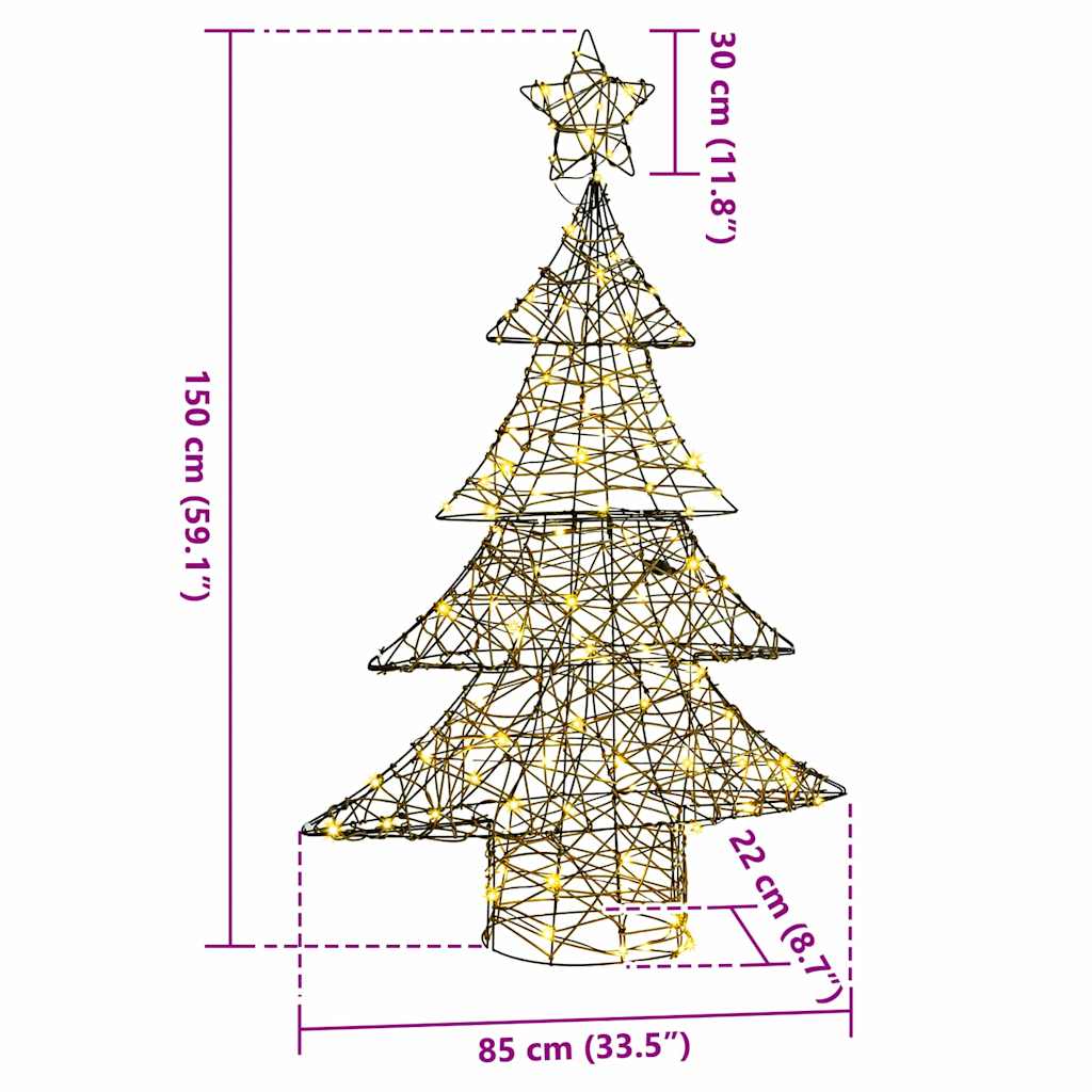 Weihnachtsbaum mit 120 LEDs Warmweiß 120,5 cm PET