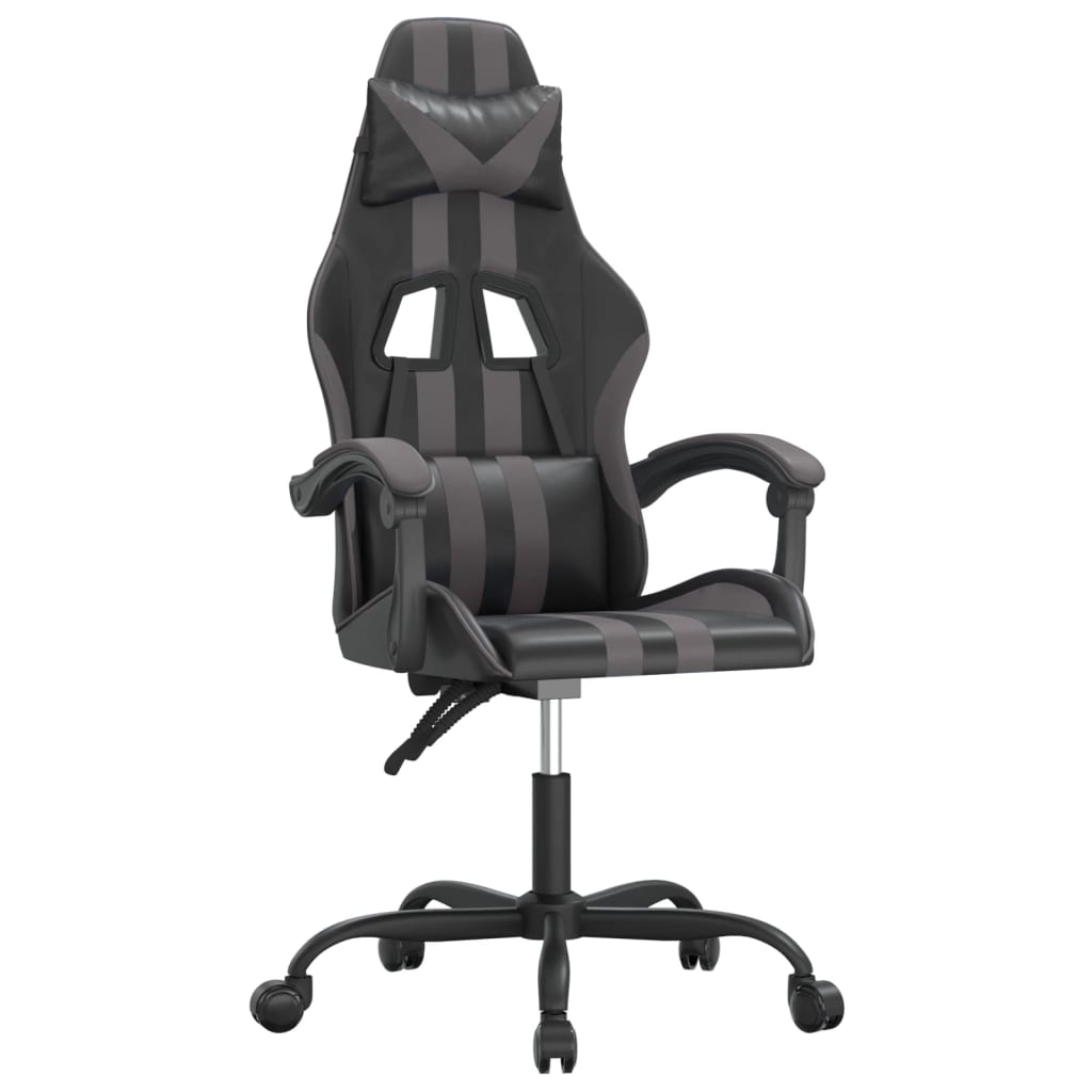 Gaming-Stuhl Drehbar Schwarz und Blau Kunstleder