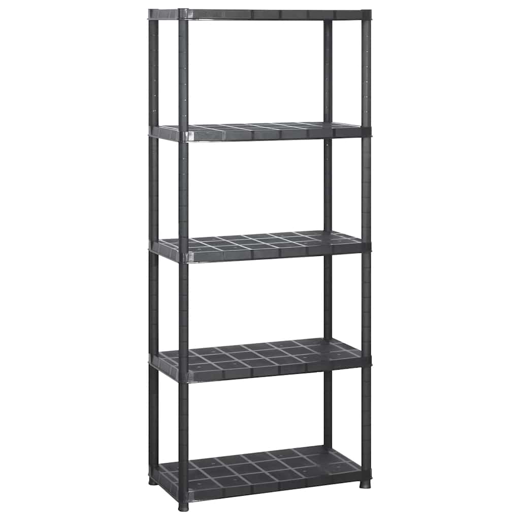 Lagerregal 4-Tier Schwarz 61x30,5x130 cm Kunststoff