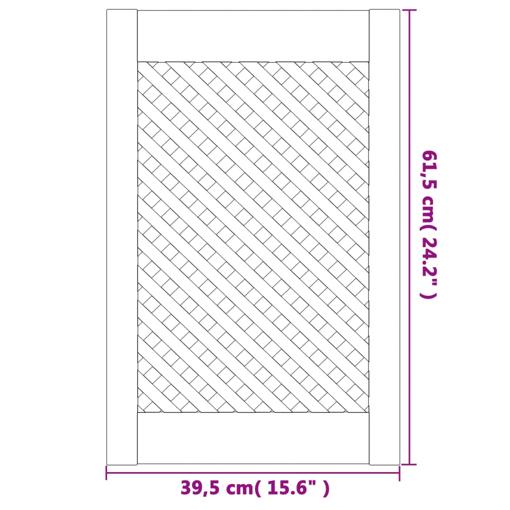 Schranktüren 2 Stk. Gitter-Design 39,5x39,5cm Massivholz Kiefer
