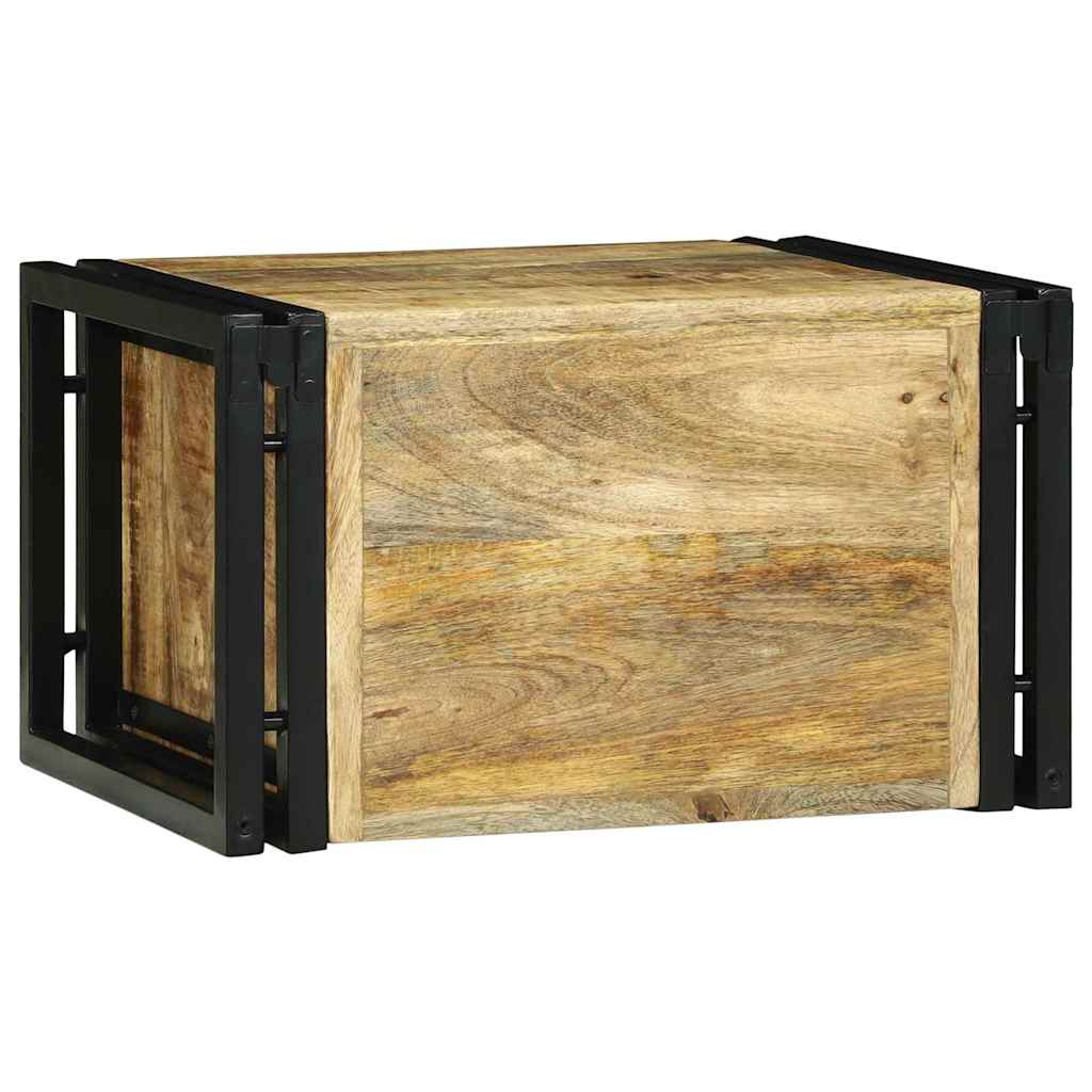 Weinregal Braun und Schwarz 35 x 35 x 39 cm Massivholz Mango