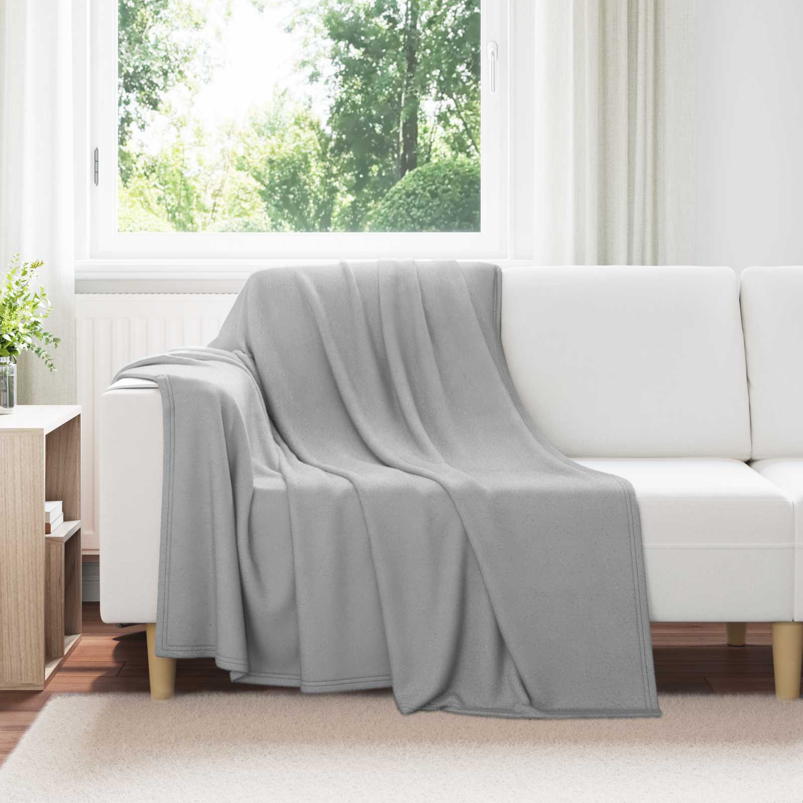 Überwurfdecke Beige 170 x 130 cm Fleece