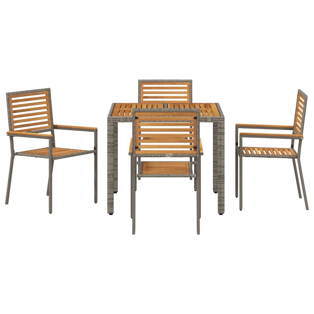 Garten Essgruppe 3 pcs Schwarz und Braun Poly-Rattan