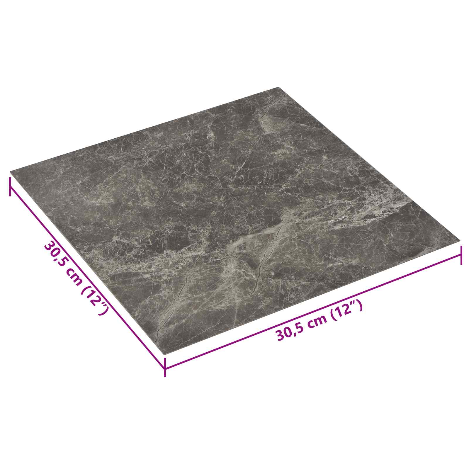 Selbstklebende Bodenplanken 30,5 x 30,5 cm 20 pcs PVC Betongrau