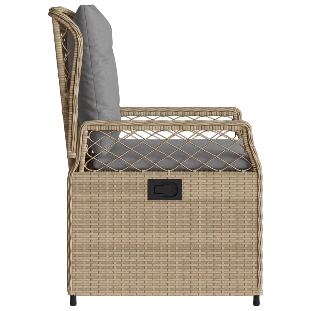 Gartensessel 2 Stk. Verstellbar Schwarz Poly Rattan