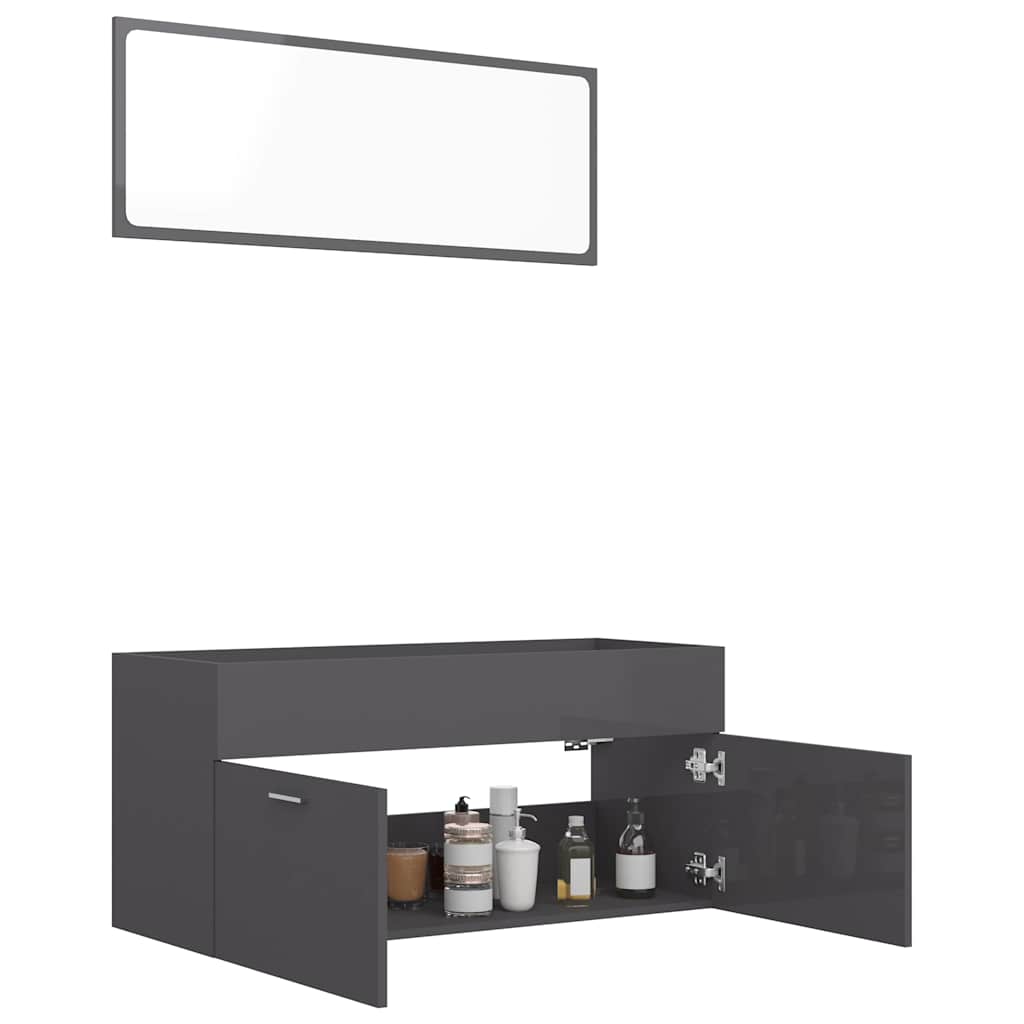 2-tlg. Badmöbel-Set Weiß Holzwerkstoff